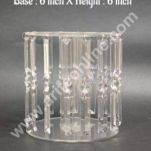 CAKE DECOR™   Acrylic Round Spacer with Candlestick  6 Inch Base & 6 Inch Height For Cake and Cupcake Decoration