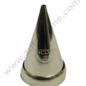 CAKE DECORβ’ Small Noor Icing Tip Nozzle No. 2 Shape Icing Nozzle with Collar Ring | Piping Steel Nozzle