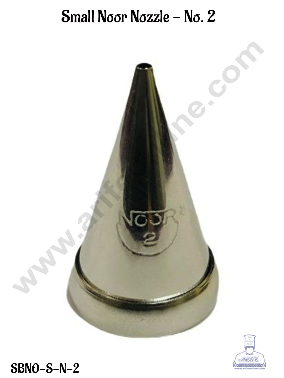 CAKE DECORβ’ Small Noor Icing Tip Nozzle No. 2 Shape Icing Nozzle with Collar Ring | Piping Steel Nozzle