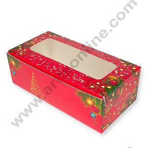 CAKE DECORβ’ Christmas Theme 2 Cavity Brownie Boxes with Clear Window β Theme 9 ( 10 Pcs Pack )