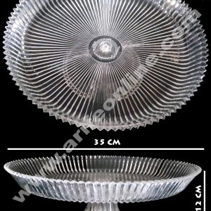 Cake Decor Acrylic Big Round Fancy Cake Display Stand (35 Cm)