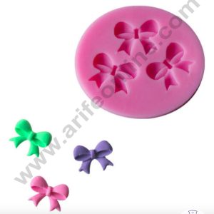 Cake Decor Silicone 3 Cavity Bow Shape Pink Fondant Marzipan Mould