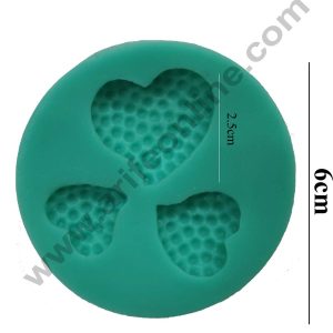 Cake Decor Silicon 3 Cavity Heart Desing Silicone Fondant Mould Marzipan Mould