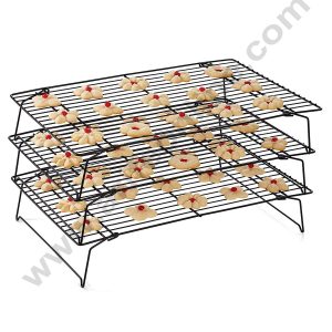 Cake Decor 3-Tier Cooling Rack Grid , Black , 15.7 inch x 9.8 inch