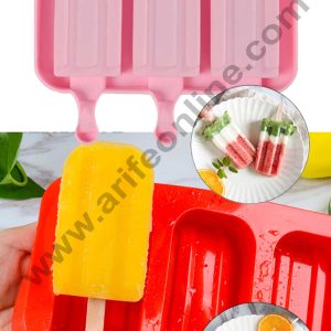 Cake Decor 3 Cavity White Chocobar Silicone Cakesicle Mold Popsicle Easy Ice Cream Bar Mold