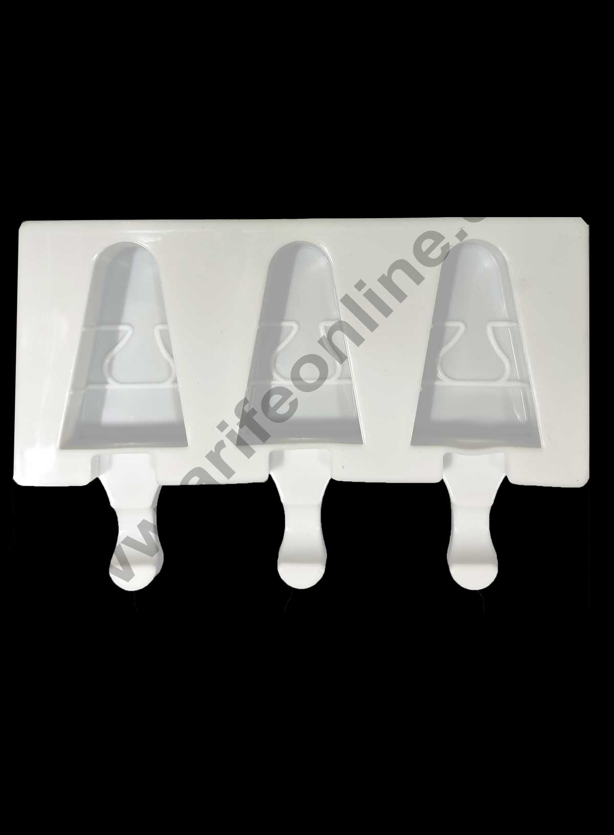 Cake Decor 3 Cavity White Triangle Silicone Cakesicle Mold Popsicle Easy Ice Cream Bar Mold