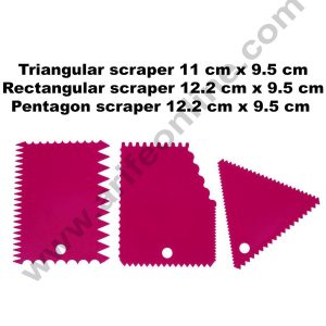 Cake Decor 3pcs Plastic Scrapper, Chopper, Smoother Icing Fondant Cake Decorating Pastry Baking Tool