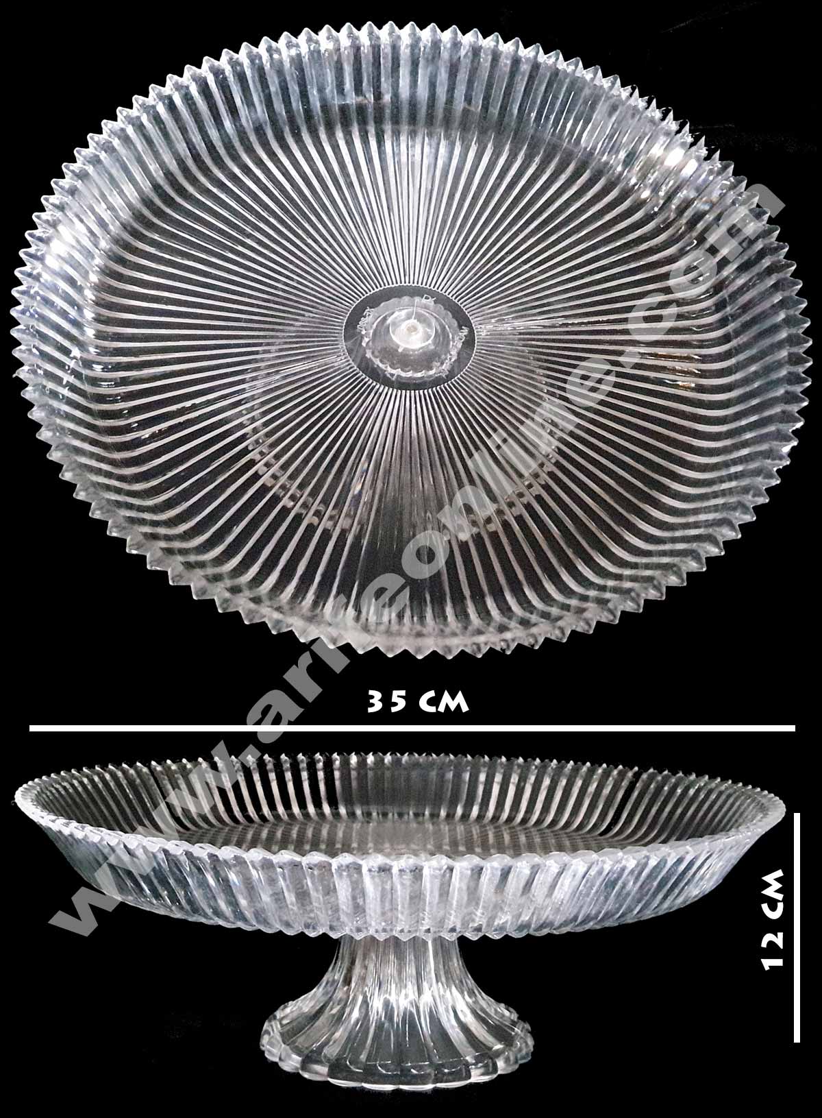 Cake Decor Acrylic Big Round Fancy Cake Display Stand (35 Cm)