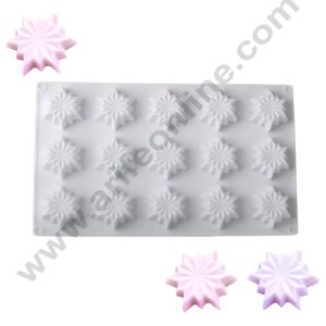 CAKE DECORβ’ 15-Cavity Star Flower Silicone Chocolate Mold-G420
