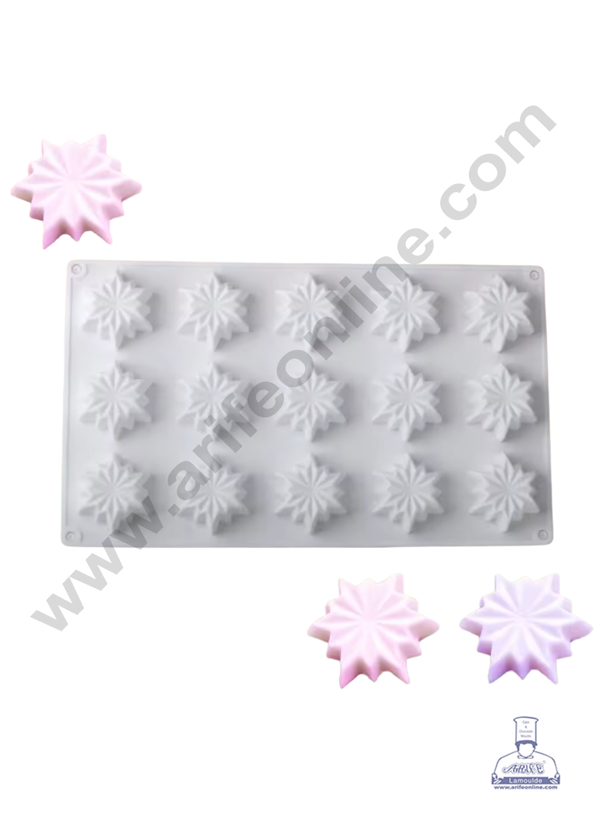 CAKE DECOR™ 15-Cavity Star Flower Silicone Chocolate Mold-G420