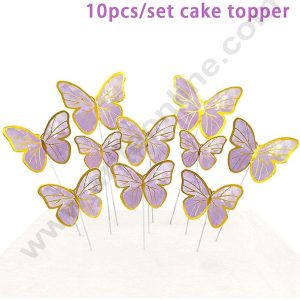 CAKE DECORβ’ Imported Purple Butterfly With Stick Paper Topper for Cake & Cupcake Decoration (SBMT-PT-IMP-015)