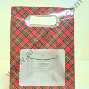 Cake Decor 1 Mason Jar Paper Carry Bags Christmas Theme - RED & Blue - Small (10 Pcs)