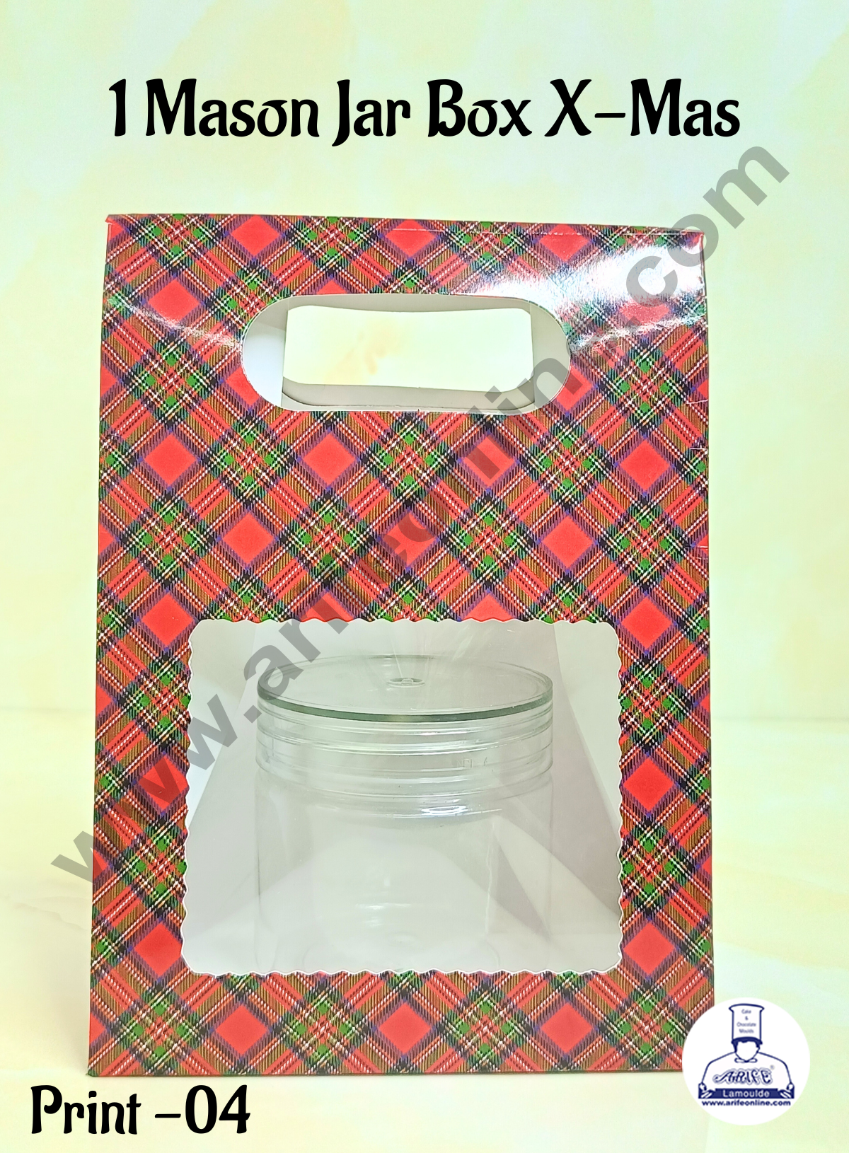 Cake Decor 1 Mason Jar Paper Carry Bags Christmas Theme - RED & Blue - Small (10 Pcs)
