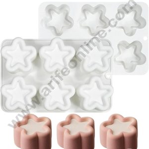 CAKE DECORβ’ 6-Cavity 3D Flower Star Silicone Chocolate Mold - G436