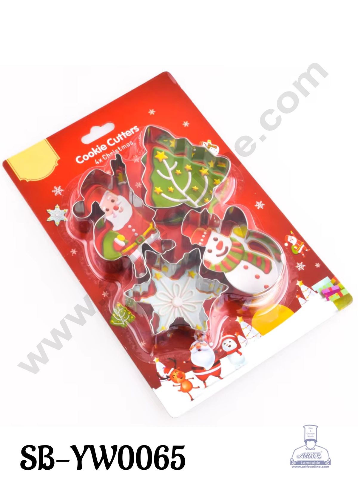 CAKE DECOR™ Stainless Steel Christmas Holiday 4-Piece Cookie Cutter Set