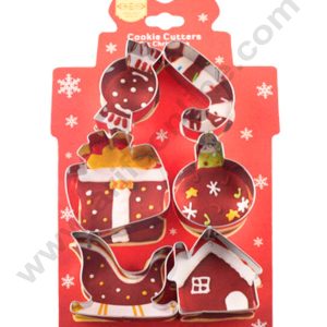 CAKE DECORβ’ Stainless Steel 6 pc Jolly Christmas Cookie Cutter Set