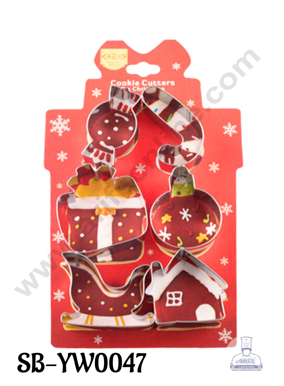 CAKE DECORβ’ Stainless Steel 6 pc Jolly Christmas Cookie Cutter Set