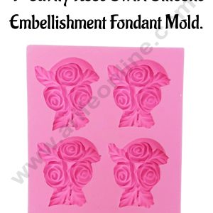 CAKE DECOR™ 4-Cavity Rose Swirl Silicone Embellishment Fondant Mold│SB-DYF1571-1│