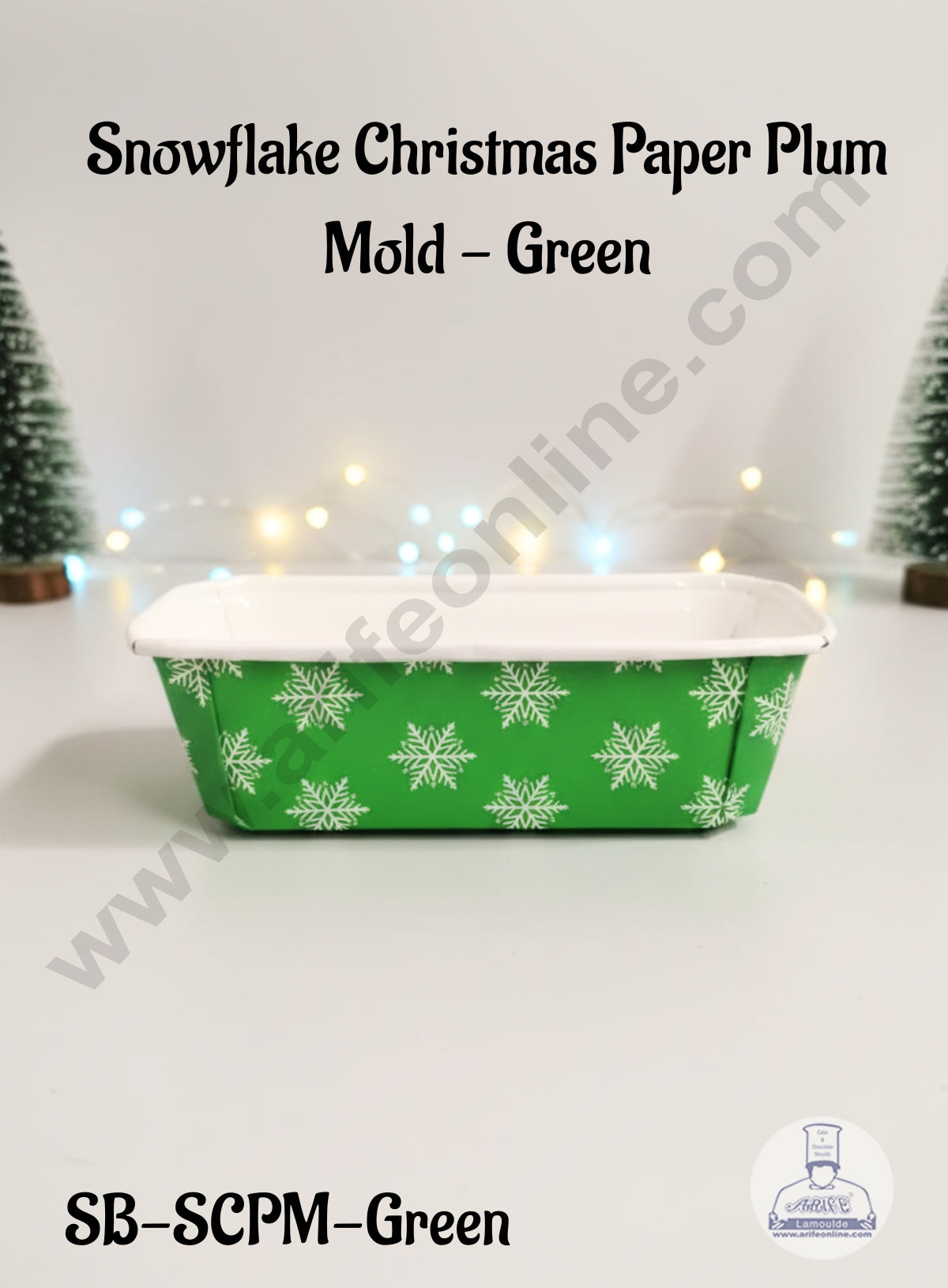 CAKE DECORβ’ Snowflake Christmas Paper Plum Mold - Green -10 Piece Pack