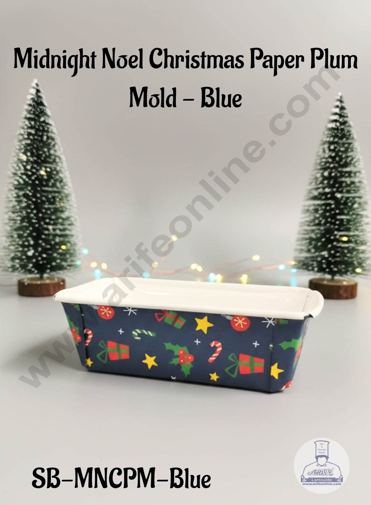 CAKE DECOR™ Midnight Noel Christmas Paper Plum Mold - Blue -10 Piece Pack