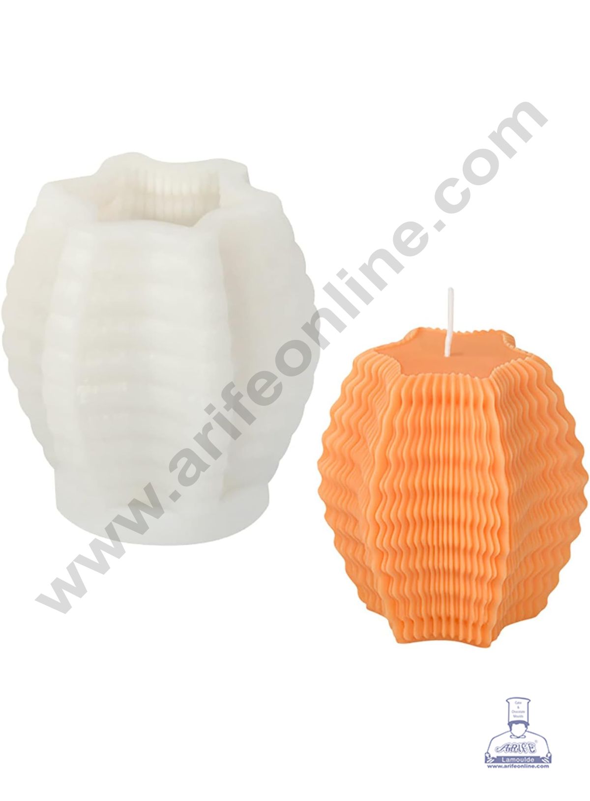3D Silicon 1 Cavity Wavy Striped Star Shape Silicon Candle Mould, Silicon Soap Mould (SBSP-DYF7003) - CAKE DECOR™