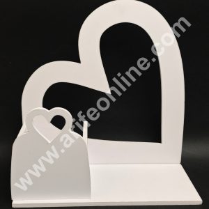 White Tilt Heart Design Cake and Flower Hamper Stand  - CAKE DECOR™
