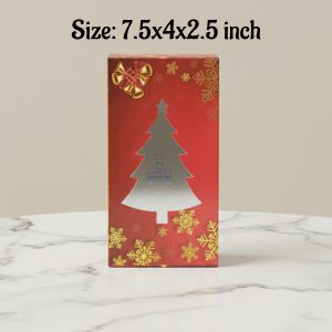 Christmas Small Plum Box - Red | Size: 7.5x4x2.5 inch | 10 Piece Pack - CAKE DECOR™