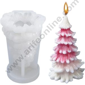 3D Silicon 1 Cavity Christmas Tree Shape Silicon Candle Mould, Silicon Soap Mould (SBSP-DYF6593) - CAKE DECOR™