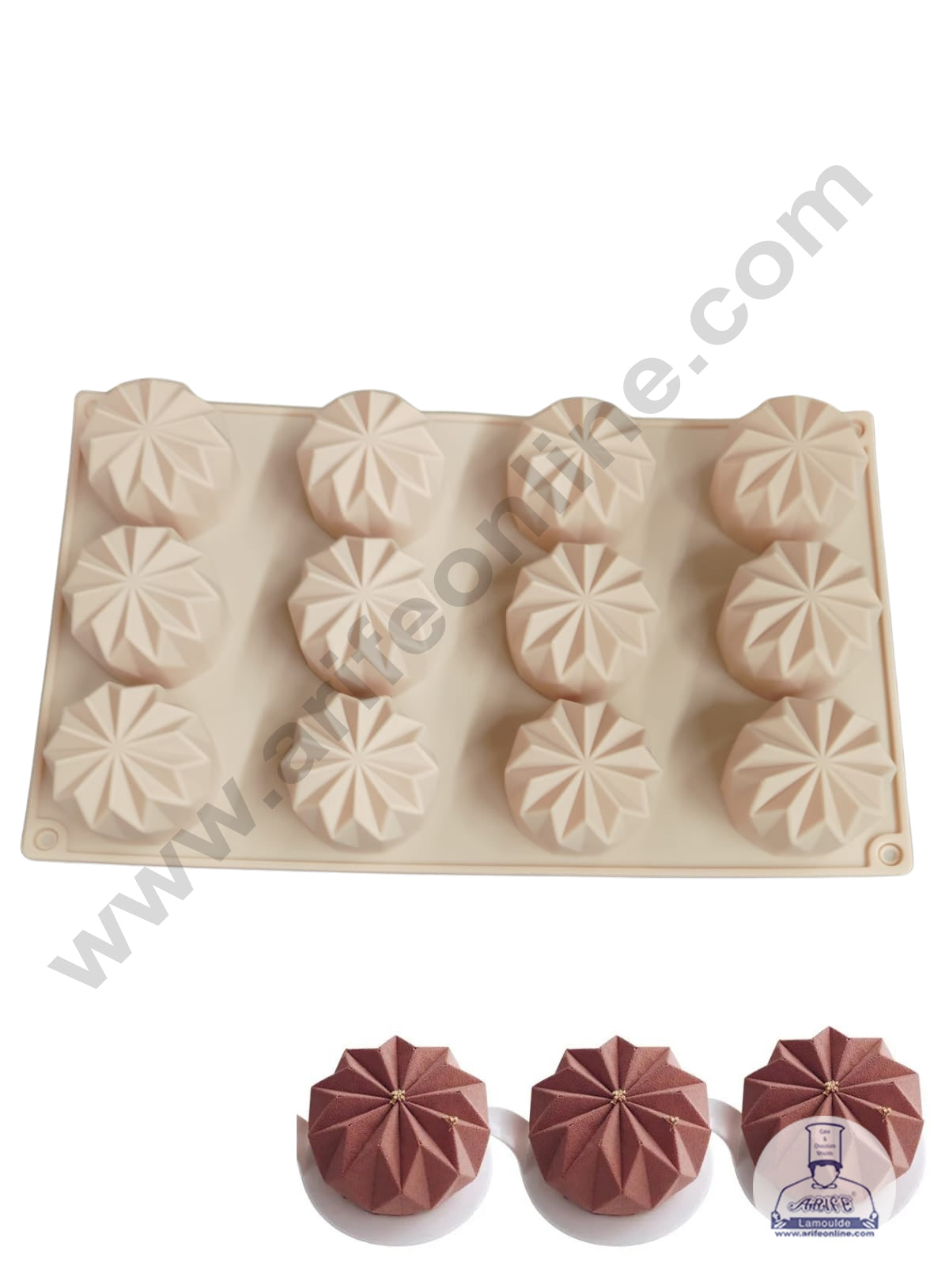 CAKE DECOR™ 12-Cavity Faceted Star Silicone Chocolate Mold - G393