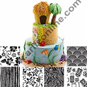 Cake Decor Set of 6 Different Texture Sheet Hawaiian Texture Buttercream Mat Cupcakes Cookies Fondant Molds for Cakes Decorating Tools