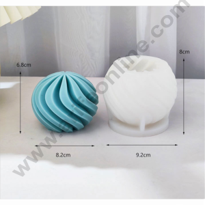 3D Silicon 1 Cavity Spiral Ball Shape Silicon Candle Mould, Silicon Soap Mould (SBSP-DYF6989) - CAKE DECORβ’