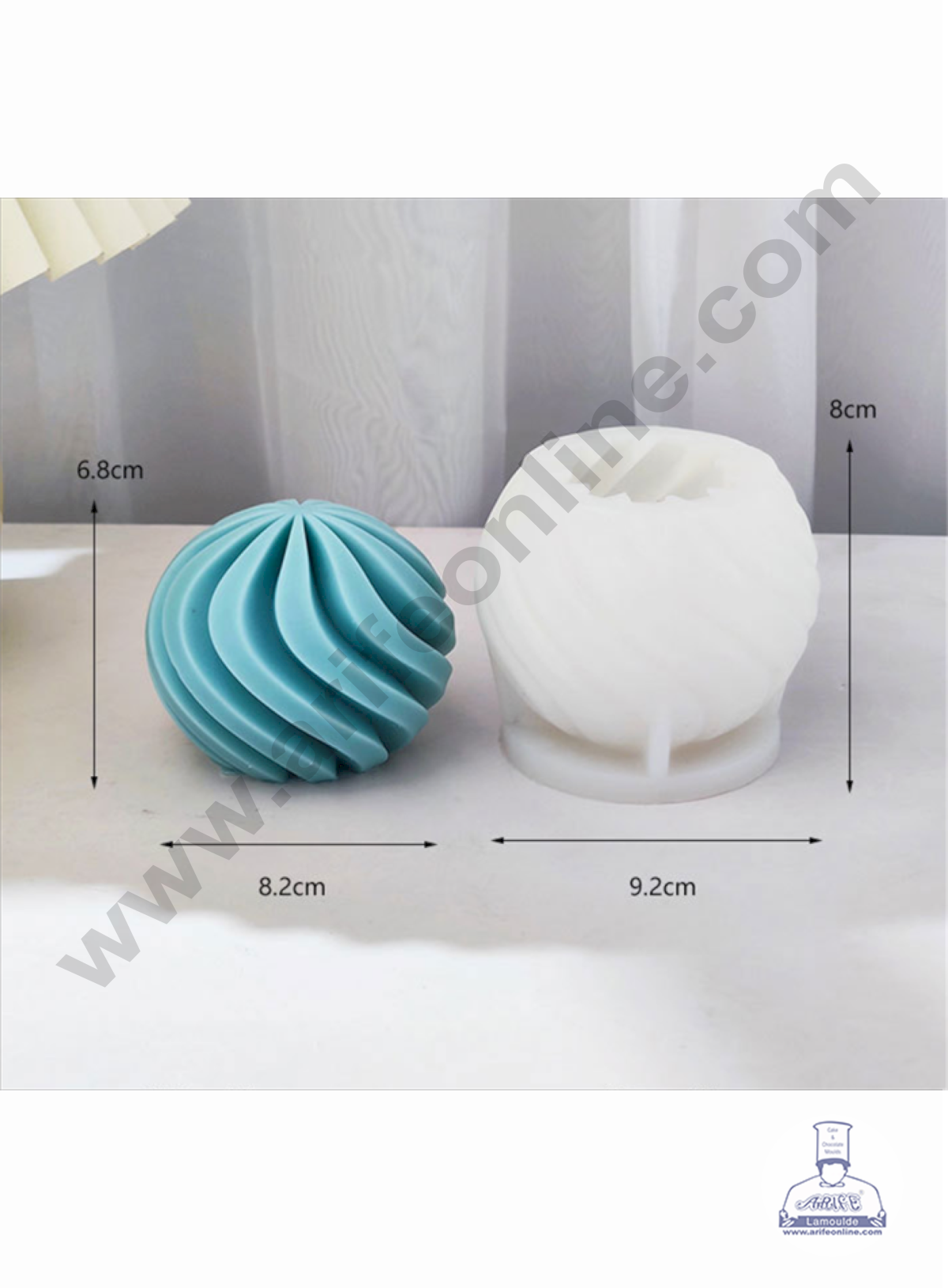 3D Silicon 1 Cavity Spiral Ball Shape Silicon Candle Mould, Silicon Soap Mould (SBSP-DYF6989) - CAKE DECOR™