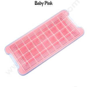 CAKE DECORβ’ Baby Pink Silicone Ice Cube Tray With Clear Lid- 36 Cavity β 1 Piece β(SB-ICT-36)β