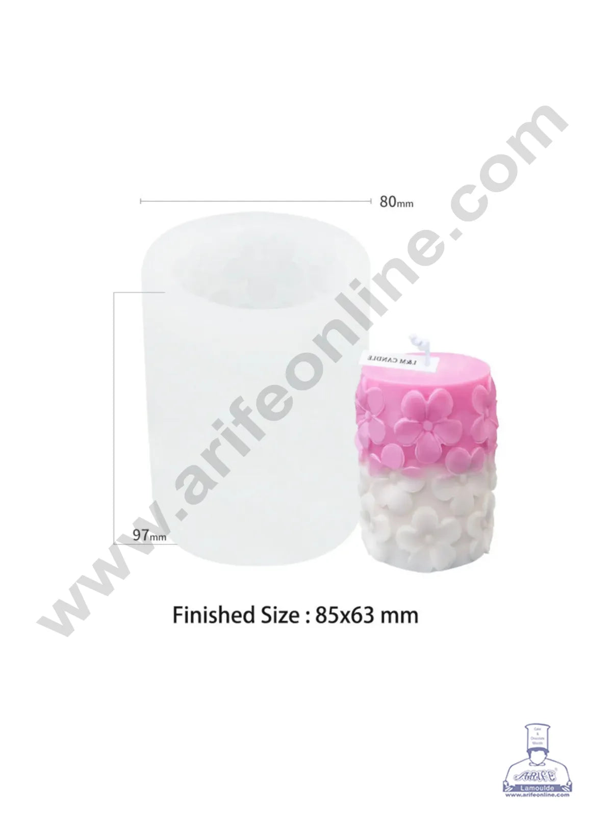 3D Silicon 1 Cavity Floral Design Shape Silicon Candle Mould, Silicon Soap Mould (SBSP-DYF6736) - CAKE DECOR™