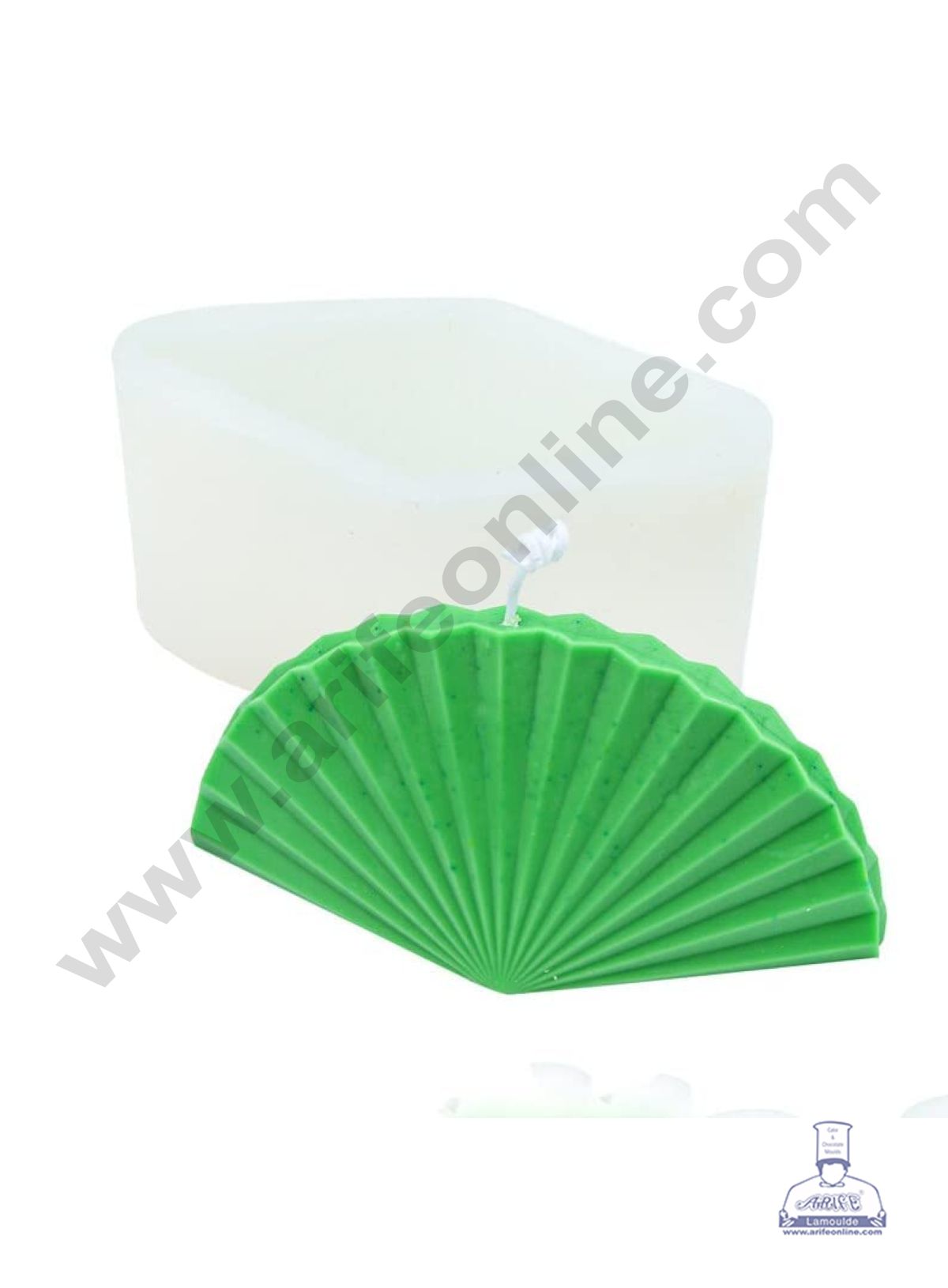3D Silicon 1 Cavity Geometric Fan Shape Silicon Candle Mould, Silicon Soap Mould (SBSP-DYF6633) - CAKE DECORβ’