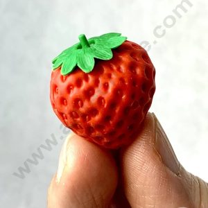 Mini Strawberry Rubber Topper | Fruits Rubber Cake Toppers - (3 pc set ) CAKE DECOR™