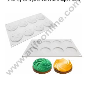 CAKE DECOR™ 8 Cavity Spiral Silicone Shape Molds Silicone Reusable Chocolate Mould Tray 3D Sphere Mould (SBSM-G100)