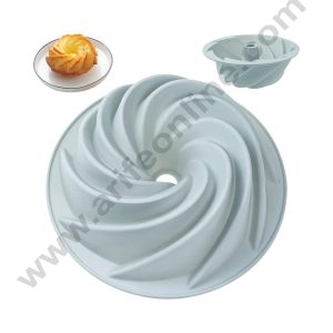 CAKE DECOR™ Silicon Bakeware Round Swirl Bundt Shape 250 grams Cake Molds (Diameter - 15.5 cm & Height - 6.5 cm) (640-8)