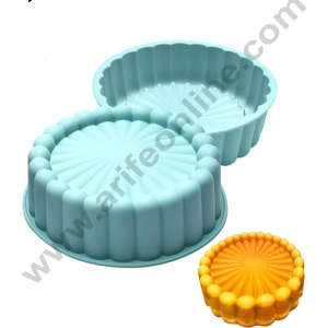 CAKE DECOR™ 1 pc Silicon Charlotte Silicon Mould, Non-Stick Silicone Tart Cake Mold Round 20cm Diameter,Flower Cake Pan, Silicone Baking Cake Mold, Charlotte Cake Baking Pan (SBSM-Charl)