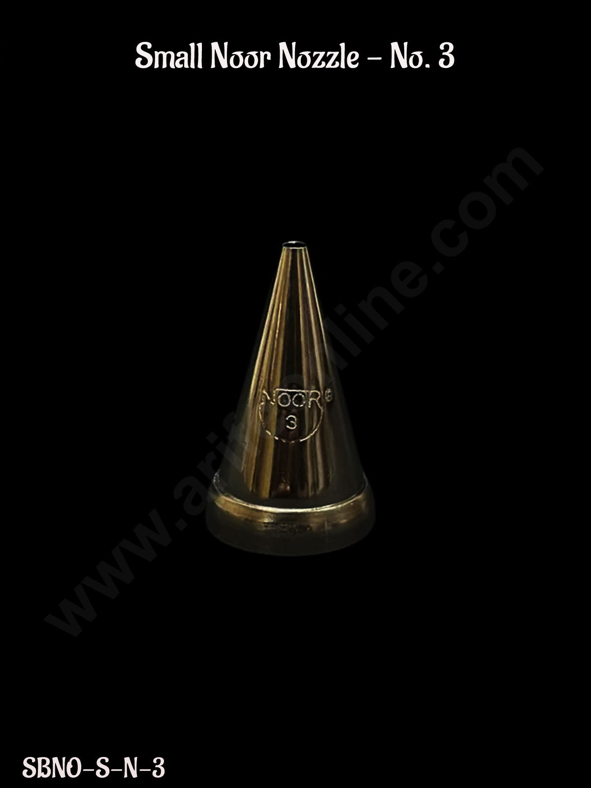 CAKE DECORβ’ Small Noor Nozzle - No. 3 Piping Nozzle with Collar Ring | Icing Steel Nozzle