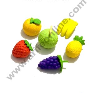 CAKE DECORβ’ 4 Pcs Set Mini 3D Mix Fruit Rubber Cake Topper - Assorted (SBT-R-016)