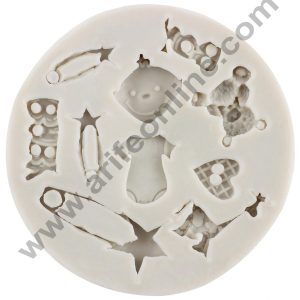 Cake Decor Silicone 10 Cavity Baby Theme Pink Fondant Marzipan Mould