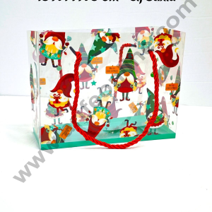 CAKE DECOR™ Christmas Print Carry Bag With Rope (18 X 14 X 8 Cm) - Elf Santa  Gift Box | Gift Bag with Handle (1 Pcs Pack)