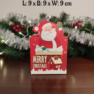 CAKE DECOR™ Mini Christmas Theme Treat Box - 02 | L: 9 x B: 9 x W: 9 cm |Gift Box | Candy Box | Cookies Box | Sweet Treats Box| SBBX-CT-02 (10 Pcs Pack)
