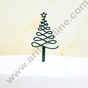 CAKE DECOR™ 3 inch Green Christmas Tree Cutout Cake Topper Cake Decoration | 10 piece pack (SBMT - 6033)
