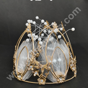 CAKE DECOR™ Birthday Cake Crown Chandelier Design Cake Topper Wedding, Cake Decoration For King, Queen, Prince & Princess Party Wedding Hair Accessories