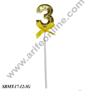 CAKE DECOR™ Plastic 3D Style 3 Number Cake Topper - 1 Piece