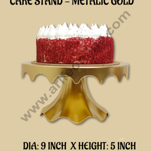 CAKE DECORβ’ Small Detachable Plastic Cake Stand Drop Shaped | Cupcake Stand | Display Stand - Metallic Gold