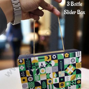 3 Bottle Slider Box with Handle Without Bottles/Jars – Royal Blue| 1 Pcs Pack  (21 X 14.5 X 5.5 cm) - CAKE DECOR™