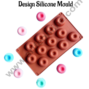 CAKE DECORβ’ 12 Cavity Donut Shape With Frill Design Silicone Mould | Muffin Mould